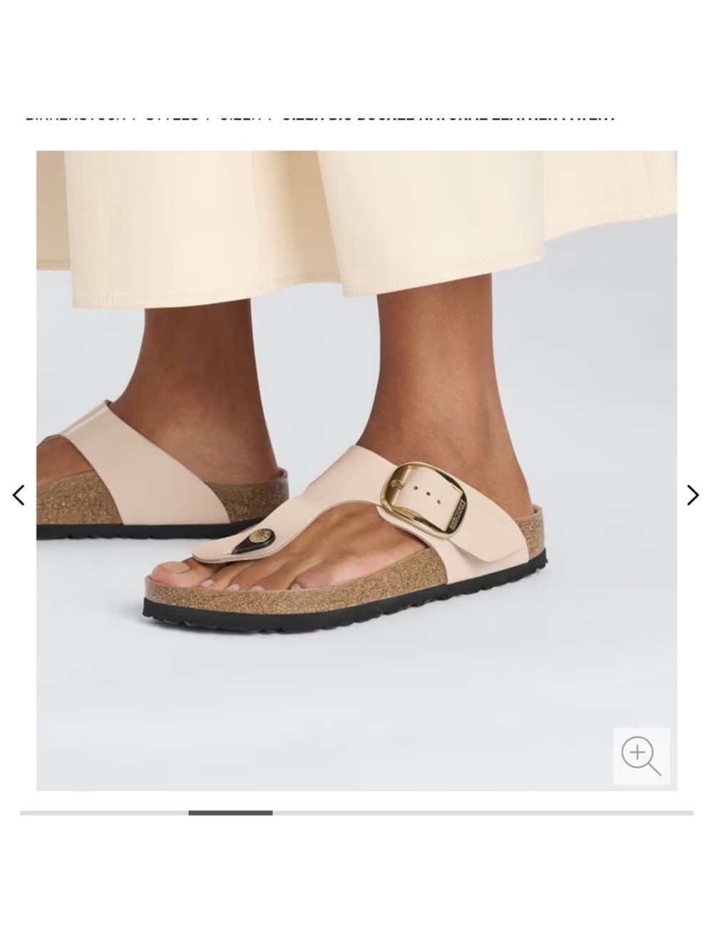 Birkenstock Gizeh Thong Sandal in Blush Pink with Gold Buckle - Picture 2 of 4